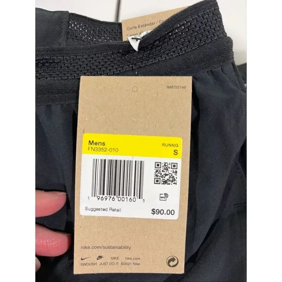 Nike AeroSwift Dri-FIT ADV 4 Brief-Lined Running Shorts Black Small